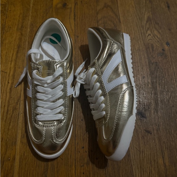 Madden Girl Gold and White Sneakers - Picture 1 of 2